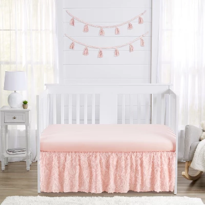 Sweet Jojo Designs Girl Baby Crib Bed Skirt Rose Collection Solid Pink 1 Sweet Jojo Designs Girl Baby Crib Bed Skirt Rose Collection Solid Pink