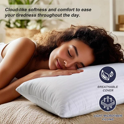 Aghana Digitals Queen Size Hotel Collection Bed Pillows Set Of 2, Soft And Supportive 4 Aghana Digitals Queen Size Hotel Collection Bed Pillows Set Of 2, Soft And Supportive - Image 4