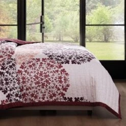 Bebejan Rosewood Harmony 100% Cotton 3-Piece Reversible Quilted Coverlet Set -Bedding Discounts GUEST 5032293e 830e 48e3 b3c7 d249144fcf1d