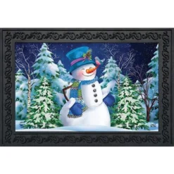 Briarwood Lane Snowfall Celebration Winter Doormat Bluebird Snowy Indoor Outdoor 30" X 18"