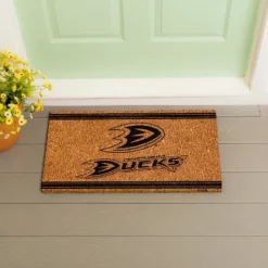 Evergreen Anaheim Ducks Logo Turf Mat, Brown- 28 X 16 Inches Indoor Outdoor Doormat -Bedding Discounts GUEST 505a49ff e65c 4bff 8240 a8ddd2a1ff34