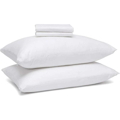The Grand Zippered Poly/Cotton Pillow Protector Set Of 4 White 2 The Grand Zippered Poly/Cotton Pillow Protector Set Of 4 White - Image 2