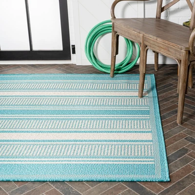 Haynes Modern Double Stripe Indoor/Outdoor Area Rug - JONATHAN Y 3 Haynes Modern Double Stripe Indoor/Outdoor Area Rug - JONATHAN Y - Image 3