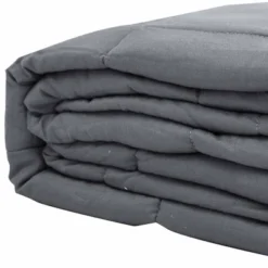 HomeRoots 48" X 72" Light Gray Cotton Quilted Plush 15 Pound Weighted Blanket -Bedding Discounts GUEST 51a42d6b df3d 41d2 8ec0 2a35cf6f1285
