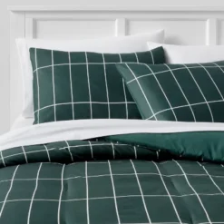 Grid Print Microfiber Reversible Comforter & Sheet Set Dark Green - Room Essentials™ 15 Grid Print Microfiber Reversible Comforter & Sheet Set Dark Green - Room Essentials™ -Bedding Discounts GUEST 52658d90 442c 4f77 95f8 b9cc7e5b7e67