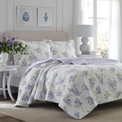 Keighley Reversible Quilt Set Purple - Laura Ashley -Bedding Discounts GUEST 53295020 f3cf 429c 9f12 ad3cc949fc76