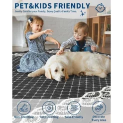 Washable Scalloped Area Rugs Modern Bordered Floor Mat -Bedding Discounts GUEST 54258d79 ed2f 441b ae5a a064047fc584