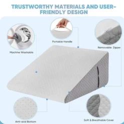 Dronery 8"Bed Wedge Triangle Pillow With Soft Memory Foam And Washable Cover,For Acid Reflux,Heartburn,Back Pain Relief,Snoring,Sleep Apnea And Gerd 13 Dronery 8"Bed Wedge Triangle Pillow With Soft Memory Foam And Washable Cover,For Acid Reflux,Heartburn,Back Pain Relief,Snoring,Sleep Apnea And Gerd -Bedding Discounts GUEST 54e6d7bd 2a78 47c1 833b df905f5df339