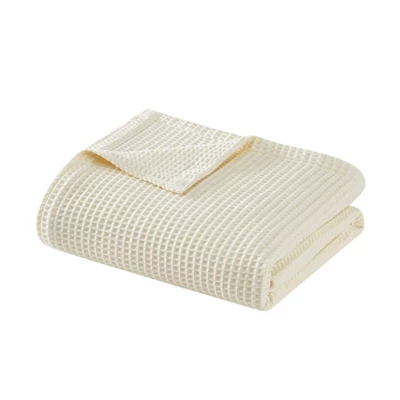 Cannon King Heritage Cotton Waffle Blanket Ivory: All Ages, Machine Washable, Tumble Dry, 108"x90" 1 Cannon King Heritage Cotton Waffle Blanket Ivory: All Ages, Machine Washable, Tumble Dry, 108"x90"