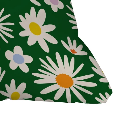 16"x16" Lane And Lucia Rainbow Vintage Daisies Square Throw Pillow Green - Deny Designs 2 16"x16" Lane And Lucia Rainbow Vintage Daisies Square Throw Pillow Green - Deny Designs - Image 2