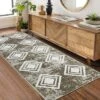 Washable Runner Rug - Non-Slip Hallway & Kitchen Rug - Modern Farmhouse Entryway Runner - Low Pile Bedroom Rug