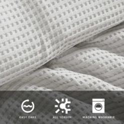 Kenneth Cole New York Textured Comforter Sets (Solid Waffle-Grey)-King -Bedding Discounts GUEST 567ab04b 5fc0 47d8 9497 d7a79a40846f