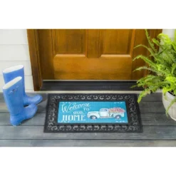 Evergreen Indoor Outdoor Doormat Bundle Set Of 5 - Frame And 4 Welcome Seasonal Inserts Pumpkins Blue Truck Welcome Snowmen -Bedding Discounts GUEST 573564b5 df6f 4d01 829e 61b83e3a6075