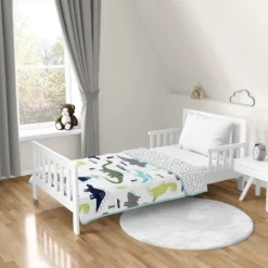 Sweet Jojo Designs Boy Toddler Weighted Blanket 5lbs. For Kids Mod Dinosaur Blue And Green