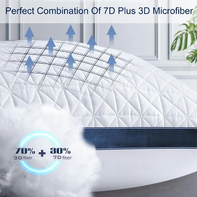 Aghana Digitals Queen Size Luxury Cooling Pillows Set Of 2, Breathable Gusseted Design 2 Aghana Digitals Queen Size Luxury Cooling Pillows Set Of 2, Breathable Gusseted Design - Image 2