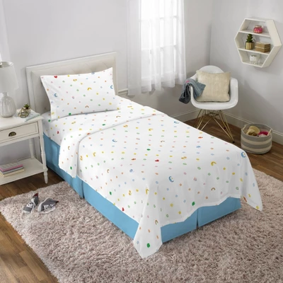 Care Bears Twin Bedding Bundle Falling Stars: Polyester Comforter Set With Sheets & Pillowcase, Multicolor, Kids/Teens 4 Care Bears Twin Bedding Bundle Falling Stars: Polyester Comforter Set With Sheets & Pillowcase, Multicolor, Kids/Teens - Image 4