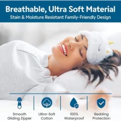 Guardmax Terry Cotton Waterproof Pillow Protector With Zipper - White (2 Pack) -Bedding Discounts GUEST 5ce73eeb 0c18 4d01 8533 cea1a23b3632