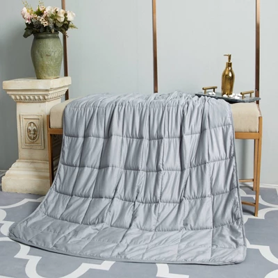 48"x72" 100% Cotton 20lbs Weighted Blanket Silver Gray - Pur Serenity 3 48"x72" 100% Cotton 20lbs Weighted Blanket Silver Gray - Pur Serenity - Image 3
