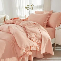 BAGOKIE 100% Washed Pure Cotton 2pcs Girl Bedding Duvet Cover Set