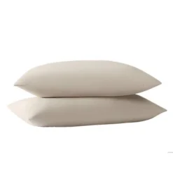 Truly Soft Standard Green Solid Pillowcase Pair Beige