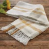 Split P Sunflower Plaid Throw - 60''L - Off-White