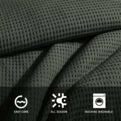 Kenneth Cole Solid Waffle Green 3 Piece Duvet Set- Full/Queen