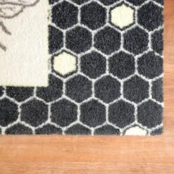2'x3' ColorStar Bee Hex Door Mat Charcoal - Bungalow Flooring -Bedding Discounts GUEST 62475a9e e835 4593 b267 4c1430e4eb2c