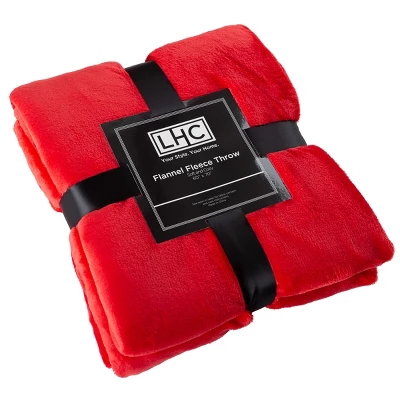 Flannel Fleece Throw Blanket- For Couch, Home Decor, Sofa & Chair- Oversized 60" X 70", Soft & Plush Microfiber In Crimson Red By Hastings Home 5 Flannel Fleece Throw Blanket- For Couch, Home Decor, Sofa & Chair- Oversized 60" X 70", Soft & Plush Microfiber In Crimson Red By Hastings Home - Image 5