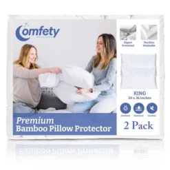 2 Piece Viscose Waterproof Pillow Protectors, Zippered, Hypoallergenic & Breathable Pillow Covers, Cooling Pillow Covers For Ultimate Comfort -Bedding Discounts GUEST 65684c85 c8ca 491d 9ff6 8a7bcee09a33