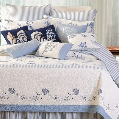C&F Home Treasures By The Sea Blue Bed Skirt 1 C&F Home Treasures By The Sea Blue Bed Skirt