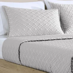 Riverbrook Home 3pc King Noble Tencel Coverlet Set Silver: Luxurious Woven Lyocell, Machine Washable -Bedding Discounts GUEST 67a90c92 b37d 4444 889d 2f7256d2b2ea