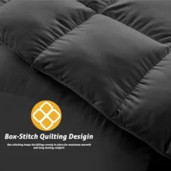 Hyleory Gray King All Season Warmth Down Comforter, Baffle Box Craft, Fluffy Soft & Warm -Bedding Discounts GUEST 67c7df1e 8960 445f 8686 832333e29fb8