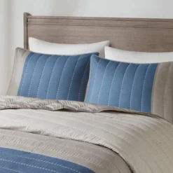 Madison Park 3pc Drew Printed Color Blocking Microfiber Coverlet Set Taupe/Blue 10 Madison Park 3pc Drew Printed Color Blocking Microfiber Coverlet Set Taupe/Blue -Bedding Discounts GUEST 685cc44d 0f45 4180 9f5e f58b23c767f6