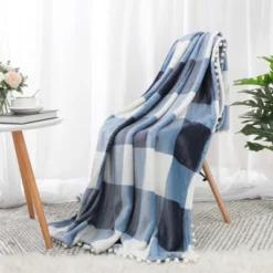 PiccoCasa Flannel Pom-Pom Tartan Checkered Fleece Throw Blanket 1Pc 12 PiccoCasa Flannel Pom-Pom Tartan Checkered Fleece Throw Blanket 1Pc -Bedding Discounts GUEST 6a22dcc6 c2c7 4426 88ed 7b323f64e932