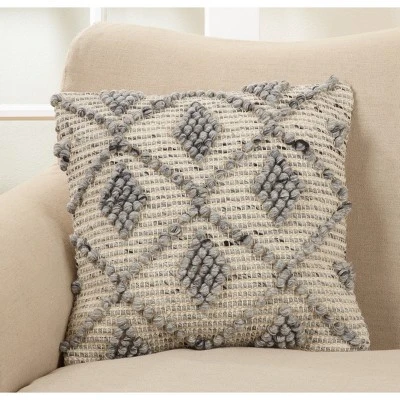 18"x18" Diamond Weave Square Throw Pillow - Saro Lifestyle 2 18"x18" Diamond Weave Square Throw Pillow - Saro Lifestyle - Image 2