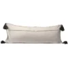 Oversized 14x36" Hand Woven Decorative Cotton Lumbar Throw Pillow With Hand Tied Tassels - Foreside Home & Garden