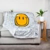 Commonwealth Toys OFFICIAL Smiley World Soft Throw Blanket | Cute Plush Blanket | 50 X 60 Inches