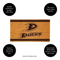 Evergreen Anaheim Ducks Logo Turf Mat, Brown- 28 X 16 Inches Indoor Outdoor Doormat -Bedding Discounts GUEST 6be94ab2 5b66 4802 b813 a5c9d2e32d03