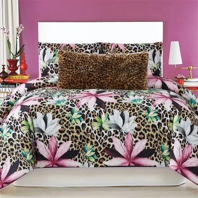 Christian Siriano Tahiti Floral Comforter Set Brown/Pink 2 Christian Siriano Tahiti Floral Comforter Set Brown/Pink - Image 2