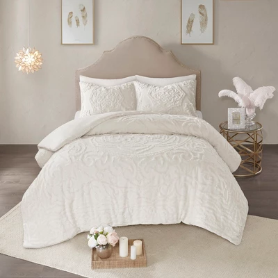 Cecily Tufted Cotton Chenille Medallion Duvet Cover Set 2 Cecily Tufted Cotton Chenille Medallion Duvet Cover Set - Image 2