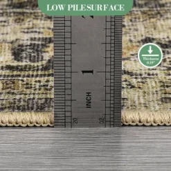 8x10 Rugs Washable Non-Slip - Vintage Floral Area Rug, Large Distressed Carpet, Soft Low Pile Machine Washable Rug (Green) -Bedding Discounts GUEST 6d178215 0292 4e2b 9769 e128a1b5fd60