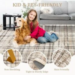 Modern Washable Area Rug Soft Non-Slip Stain-Resistant Farmhouse Tartan Plaid Carpet For Living Room Bedroom Nursery Office 11 Modern Washable Area Rug Soft Non-Slip Stain-Resistant Farmhouse Tartan Plaid Carpet For Living Room Bedroom Nursery Office -Bedding Discounts GUEST 6e85eeec f5b2 4032 af13 77b51960277a
