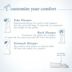 Luxury Bed Pillow, Adjustable 3-Chamber, Medium-Firm, Cooling, Down-Alt Around With Memory Foam - By California Design Den 13 Luxury Bed Pillow, Adjustable 3-Chamber, Medium-Firm, Cooling, Down-Alt Around With Memory Foam - By California Design Den -Bedding Discounts GUEST 6e9070da 8bbd 42e8 a70e 951ee797444b