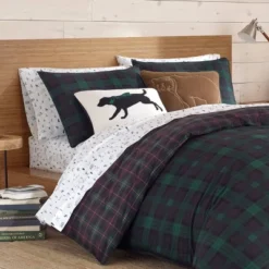 Full/Queen Woodland Tartan Reversible Duvet Cover Set Green - Eddie Bauer -Bedding Discounts GUEST 6f55bcd9 18e9 4fe0 975b 78bae009d453