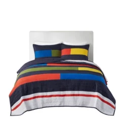 3Pcs Coverlet Mini Set Kids Cotton Striped Quilt With Cotton Filling -Bedding Discounts GUEST 71daff2d 23d9 4c48 973f 048d6291a925