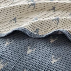 JUJABU 3-Piece Coverlet Set With Rustic Stag Head Design, Reversible Dual-Color Jacquard & Easy Machine Wash -Bedding Discounts GUEST 736301e8 1b33 4077 a4e1 1a230a315d02