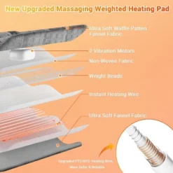 Acekool Weighted Heating Pad With Massage, 3 Heat & 3 Vibration Settings, Fast Relief, Auto Shut-Off, 12"x24", 4lbs, For Back Neck Shoulders -Bedding Discounts GUEST 7389c584 5b15 47c8 80be e98b32a1b240