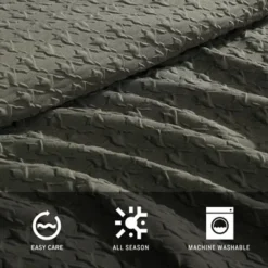 Kenneth Cole Houndstooth Green 2 Piece Duvet Set- Twin