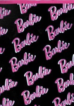 Barbie Dolls Barbie On Repeat Super Soft And Cuddly Plush Fleece Throw Blanket Black