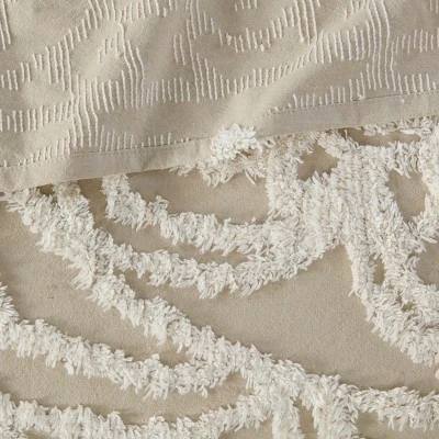 Gulches Tufted Cotton Chenille Medallion Fringe Coverlet Mini Set Taupe King/Cal King 7 Gulches Tufted Cotton Chenille Medallion Fringe Coverlet Mini Set Taupe King/Cal King - Image 7